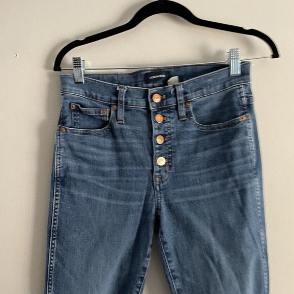 J.Crew Women 27 Denim Raw Hem High-Rise Button Fly Vintage Straight Eco Jean - Picture 5 of 12